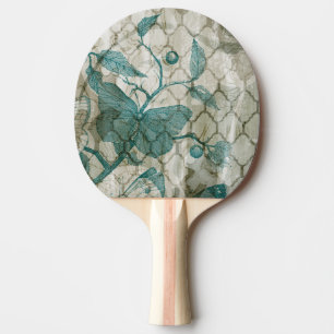Arabesque Butterflies V Ping Pong Paddle