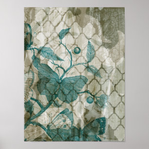 Arabesque Butterflies V Poster