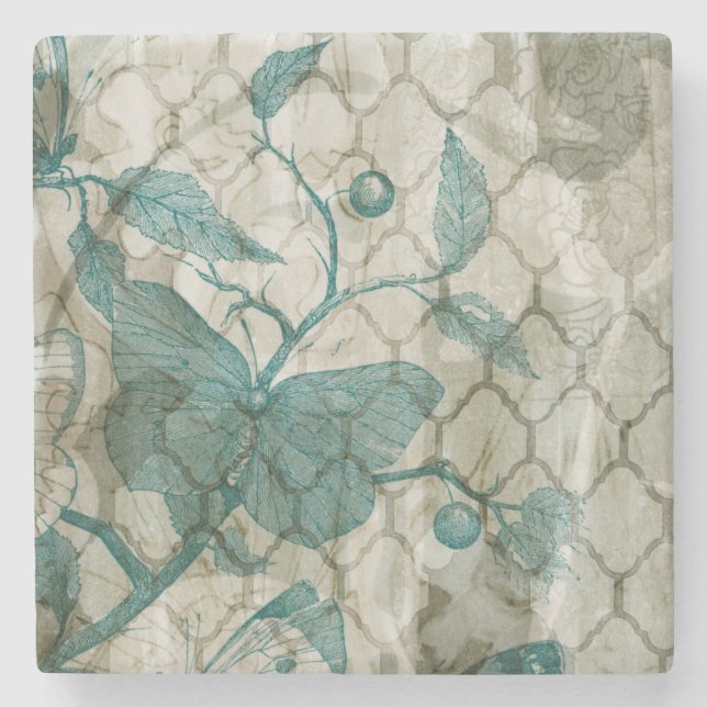 Arabesque Butterflies V Stone Coaster (Front)
