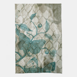 Arabesque Butterflies V Tea Towel