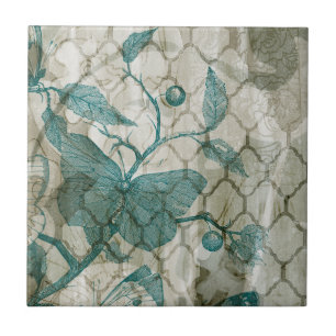 Arabesque Butterflies V Tile