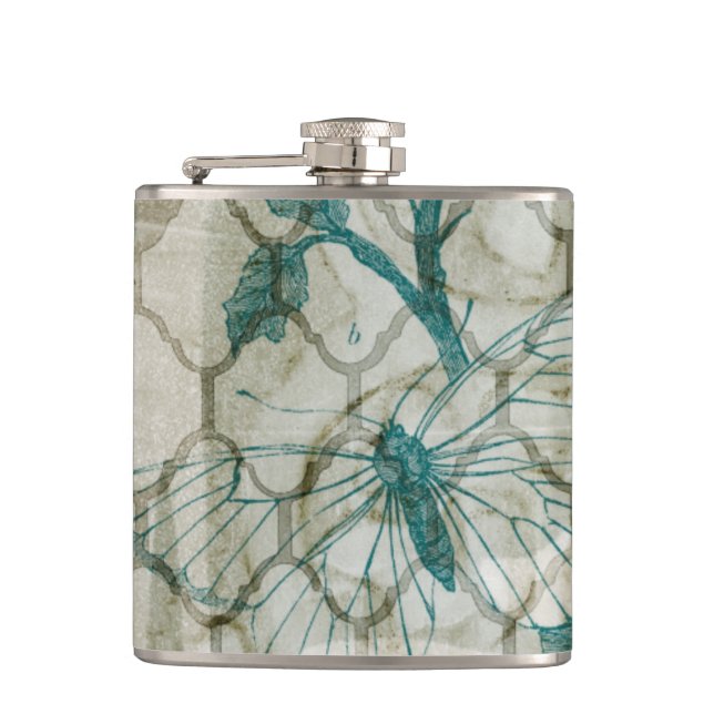Arabesque Butterflies VI Hip Flask (Front)