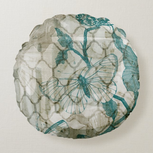 Arabesque Butterflies VI Round Cushion (Front)