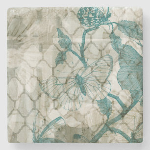 Arabesque Butterflies VI Stone Coaster