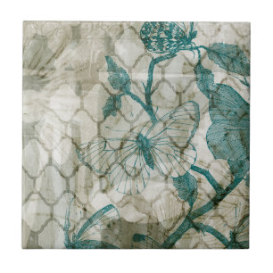 Arabesque Butterflies VI Tile