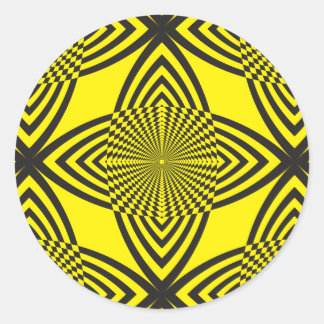 arabesque butterfly abstract black on white classic round sticker