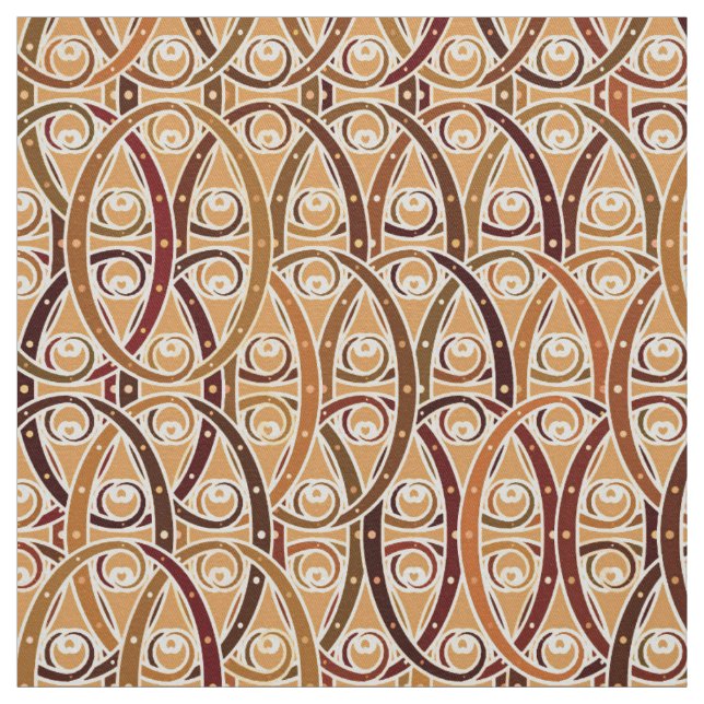 Arabesque damask - brown and camel tan fabric (Swatch)