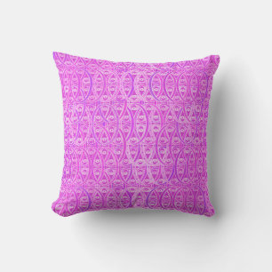 Arabesque damask - lavender and orchid cushion
