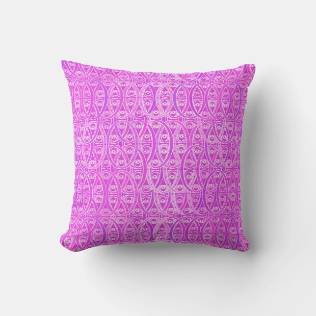 Arabesque damask - lavender and orchid cushion (Front)