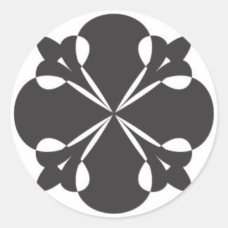 Arabesque element black classic round sticker