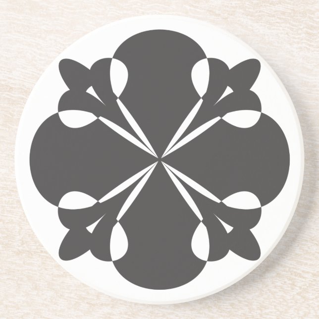 Arabesque element black coaster (Front)