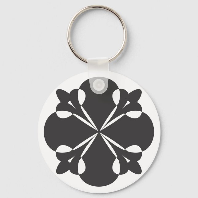 Arabesque element black key ring (Front)