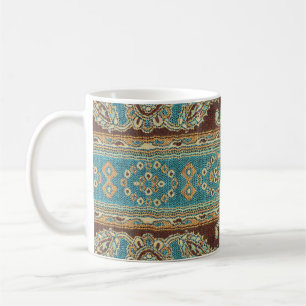 Arabesque Fabric Paisley Oriental Design Coffee Mug