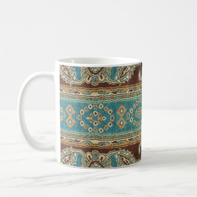 Arabesque Fabric Paisley Oriental Design Coffee Mug (Left)