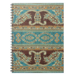 Arabesque Fabric Paisley Oriental Design Notebook