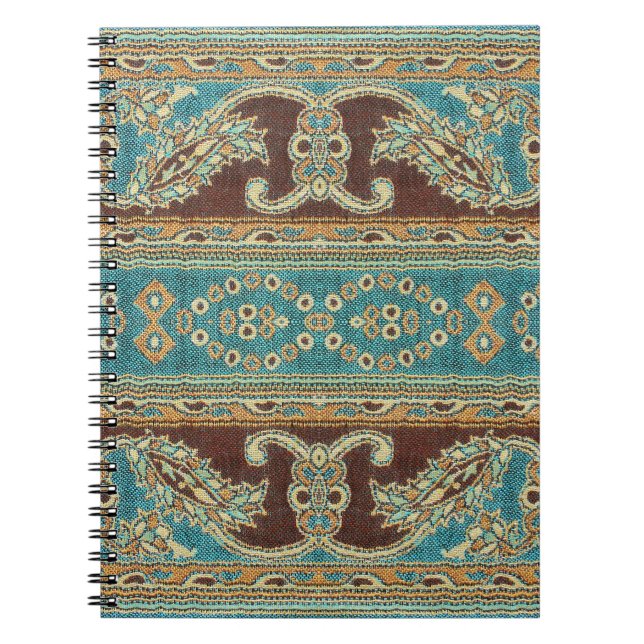 Arabesque Fabric Paisley Oriental Design Notebook (Front)