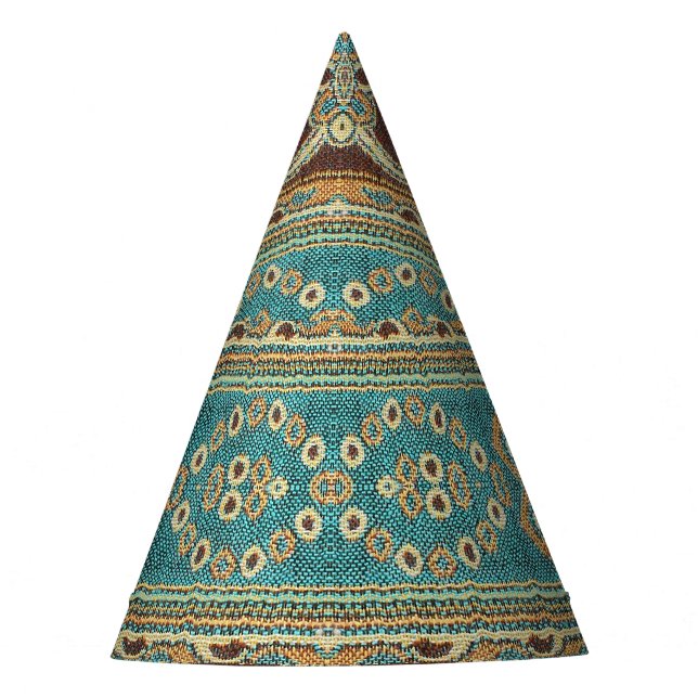 Arabesque Fabric Paisley Oriental Design Party Hat (Front)