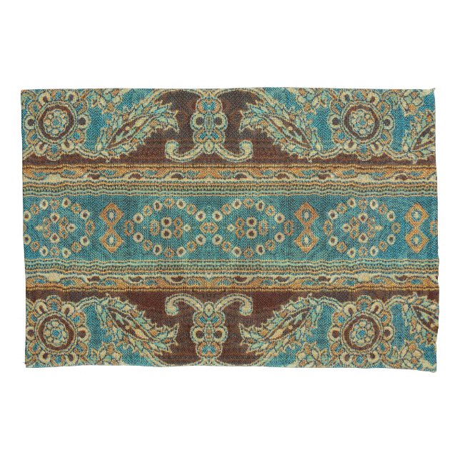 Arabesque Fabric Paisley Oriental Design Pillowcase (Front)