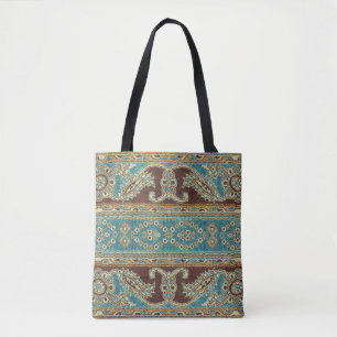 Arabesque Fabric Paisley Oriental Design Tote Bag