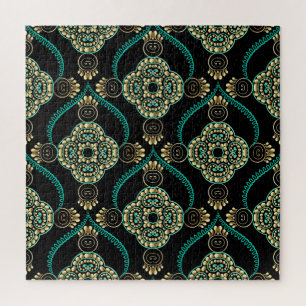 Arabesque Floral, Vintage Elegance Pattern. Jigsaw Puzzle