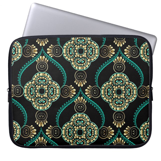 Arabesque Floral, Vintage Elegance Pattern. Laptop Sleeve (Front)