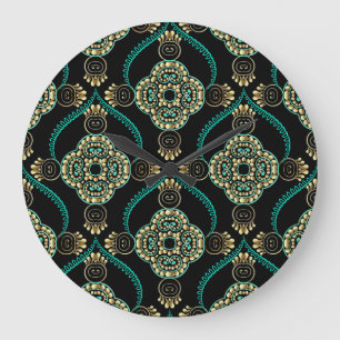 Arabesque Floral, Vintage Elegance Pattern. Large Clock