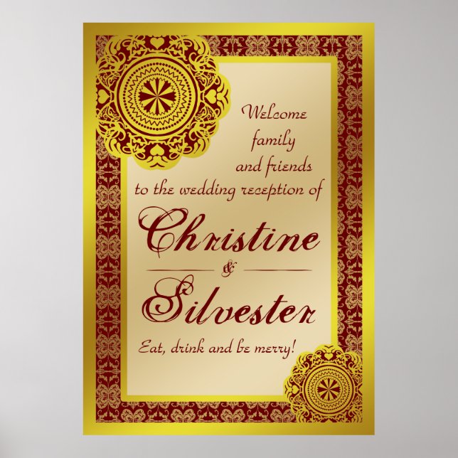 Arabesque Gold Lace, reception welcome poster (Front)