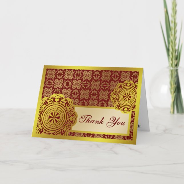 Arabesque Gold Lace, thank you card. (Front)
