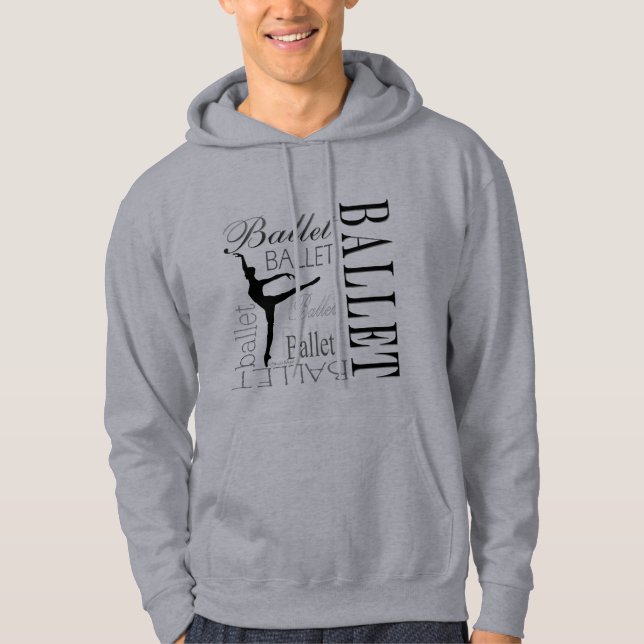 Arabesque Grey Hoodie (customisable) (Front)