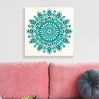 Arabesque Mandala Art – Teal & Turquoise Geometric