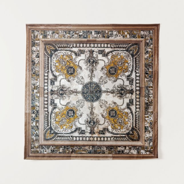 Arabesque Marble Texture Vintage Patchwork Tapestry (Front)
