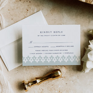 Arabesque Meal Choice RSVP Card   Mist