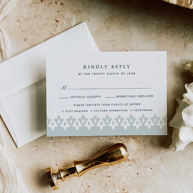 Arabesque Meal Choice RSVP Card | Mist (Creator Uploaded)