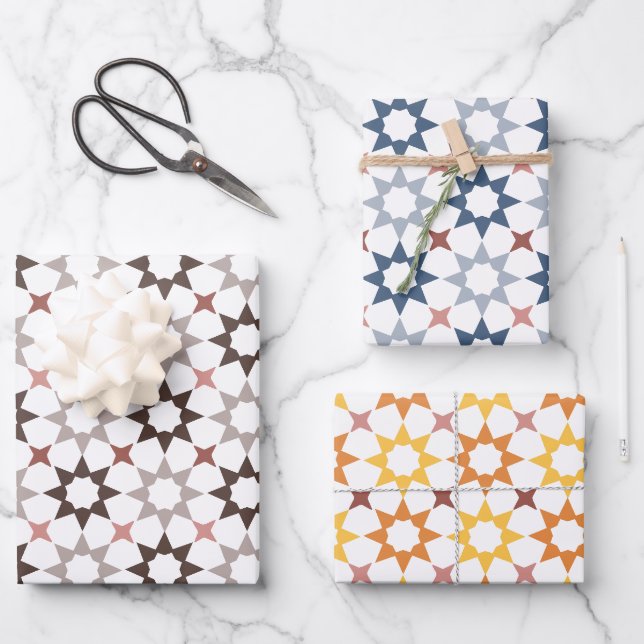 Arabesque Moroccan pattern gift wrapping paper (Front)