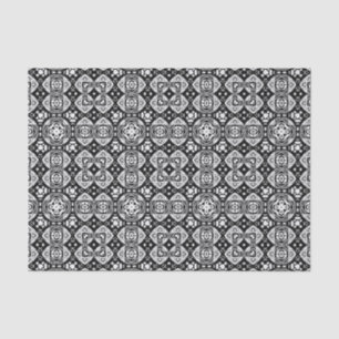 Arabesque Mosaic Tile Pattern Black and White   Tissue Paper