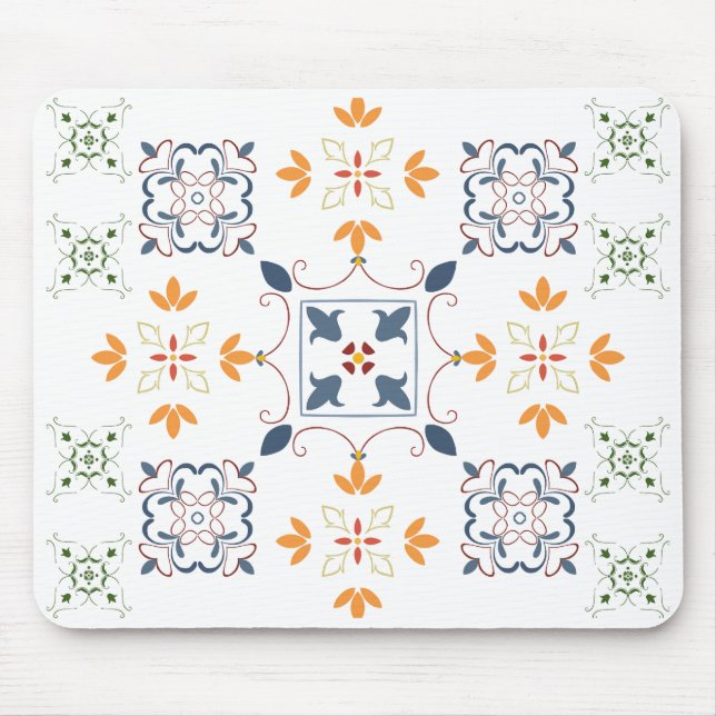 Arabesque Pattern Mouse Pad – Colourful Geometric  (Front)