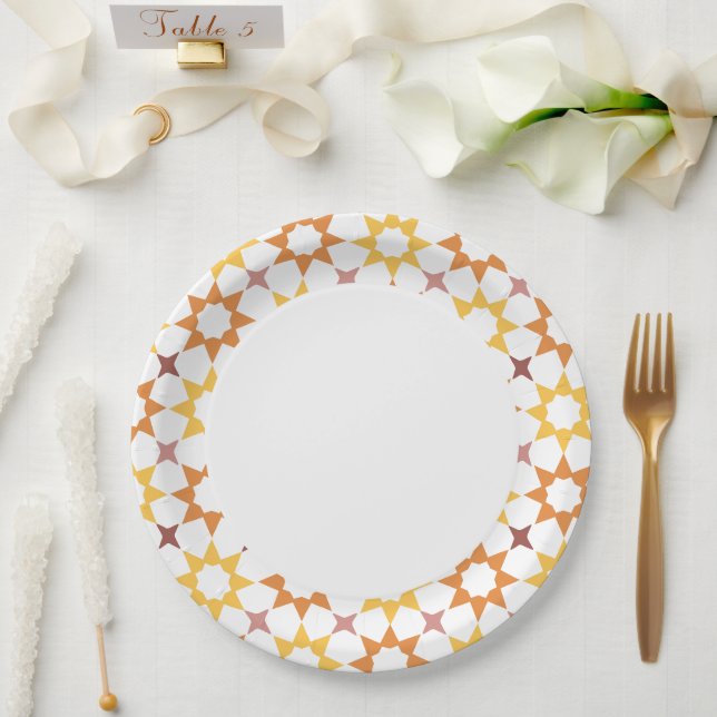 Arabesque pattern paper plate (Wedding)