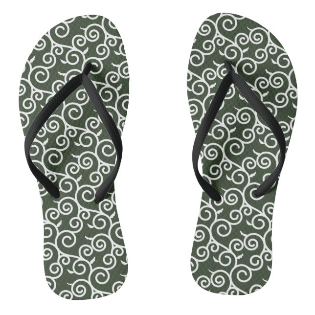 arabesque pattern traditional japanese desgin flip flops (Footbed)