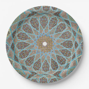 Arabesque Persian Oriental Arabic Turkish Decor Paper Plate