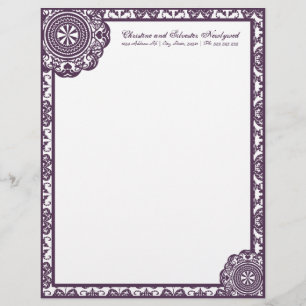 Arabesque Purple Lace, letterhead