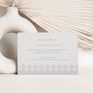 Arabesque Reception Card   Silver Pearl