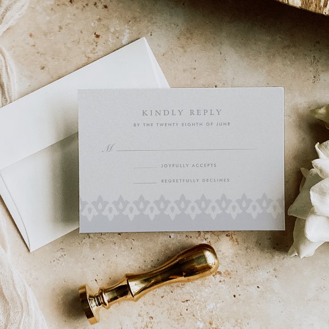 Arabesque RSVP Card | Silver Pearl (Creator Uploaded)