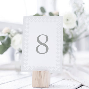 Arabesque Table Number Card   Grey