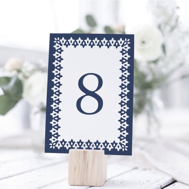 Arabesque Table Number Card | Navy (Creator Uploaded)