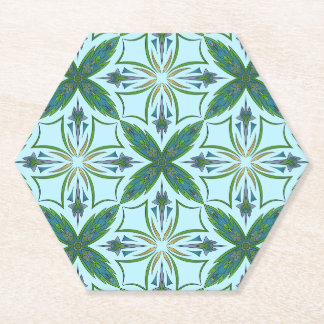 Arabesque Tile Bold Vivid Tropical Pattern Paper Coaster