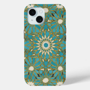 arabesque turquoise iPhone 15 case