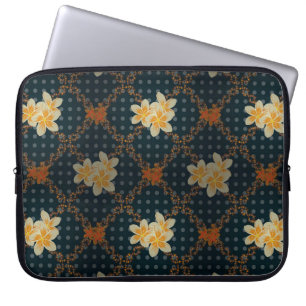 Arabesque. Vintage abstract raster floral seamless Laptop Sleeve