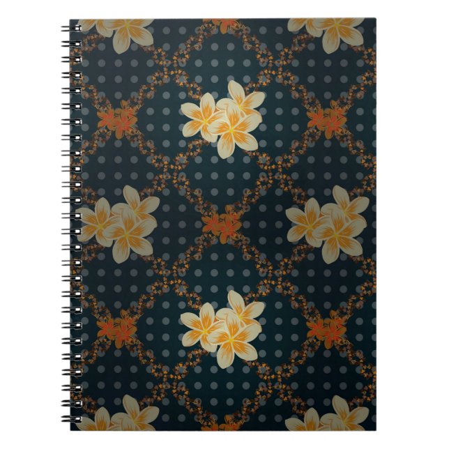 Arabesque. Vintage abstract raster floral seamless Notebook (Front)