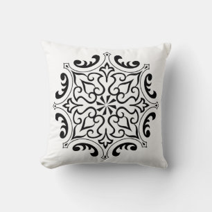 Arabesque Vintage Outline Floral  Cushion