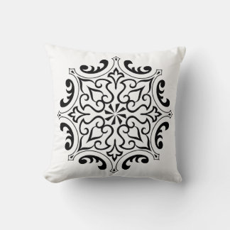 Arabesque Vintage Outline Floral  Cushion